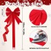 6 Pieces Large Velvety Red Christmas Cabinet Bows, Christma Red Ribbon Easy to Install on Cabinet Door for Kitchen Christma Decoration Holiday Cabinet Bows Christmas Party Supplies