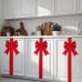 6 Pieces Large Velvety Red Christmas Cabinet Bows, Christma Red Ribbon Easy to Install on Cabinet Door for Kitchen Christma Decoration Holiday Cabinet Bows Christmas Party Supplies
