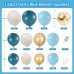 Dusty Blue Balloon Arch Kit, Dusty Light Blue Balloons Arch Kit With Metallic Gold Sand White Gold Confetti Balloons for Wedding Bridal Shower Boy Birthday Party Decorations
