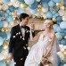 Dusty Blue Balloon Arch Kit, Dusty Light Blue Balloons Arch Kit With Metallic Gold Sand White Gold Confetti Balloons for Wedding Bridal Shower Boy Birthday Party Decorations