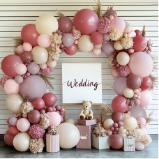 Dusty Rose Pink Balloon Arch Kit, Double Stuffed Pastel Light Pink Balloons With Peach Blush Beige Light Muave Balloon for Birthday Wedding Graduation Party Decorations Dusty Rose Pink Balloon Arch Kit, Double Stuffed Pastel Light Pink Balloons With Peach Blush Beige Light Muave Balloon for Birthday Wedding Graduation Party Decorations
