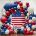 Red White Blue Balloons Arch Kit, Double Stuffed Dark Ruby Red Navy Blue Ivory White Balloons Garland for Patriotic Baseball Graduation Nautical Birthday Party Decoration Red White Blue Balloons Arch Kit, Double Stuffed Dark Ruby Red Navy Blue Ivory White Balloons Garland for Patriotic Baseball Graduation Nautical Birthday Party Decoration