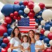 Red White Blue Balloons Arch Kit, Double Stuffed Dark Ruby Red Navy Blue Ivory White Balloons Garland for Patriotic Baseball Graduation Nautical Birthday Party Decoration Red White Blue Balloons Arch Kit, Double Stuffed Dark Ruby Red Navy Blue Ivory White Balloons Garland for Patriotic Baseball Graduation Nautical Birthday Party Decoration