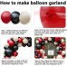 Red Black And White Balloons Garland Arch Kit, Double Stuffed Ruby Ivory Red White And Black Balloons Arch Kit for Birthday Anniversary Graduation Wedding Party Decoration Red Black And White Balloons Garland Arch Kit, Double Stuffed Ruby Ivory Red White And Black Balloons Arch Kit for Birthday Anniversary Graduation Wedding Party Decoration
