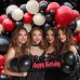 Red Black And White Balloons Garland Arch Kit, Double Stuffed Ruby Ivory Red White And Black Balloons Arch Kit for Birthday Anniversary Graduation Wedding Party Decoration Red Black And White Balloons Garland Arch Kit, Double Stuffed Ruby Ivory Red White And Black Balloons Arch Kit for Birthday Anniversary Graduation Wedding Party Decoration