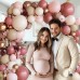 Dusty Pink Brown Ivory Balloons Arch Kit, Double Stuffed Rose Metallic Gold Cream Pastel And Dusty Blush Pink Balloons for Weddings Birthdays Boho Elegant Party Decoration