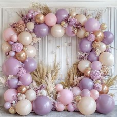 Purple Pink Beige Balloons Arch Kit, Double Stuffed Purple and Pink Balloon Garland with White Sand Lavender Rose Metallic Gold Balloons for Weddings Birthdays Party Decoration Purple Pink Beige Balloons Arch Kit, Double Stuffed Purple and Pink Balloon Garland with White Sand Lavender Rose Metallic Gold Balloons for Weddings Birthdays Party Decoration