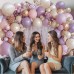 Purple Pink Beige Balloons Arch Kit, Double Stuffed Purple and Pink Balloon Garland with White Sand Lavender Rose Metallic Gold Balloons for Weddings Birthdays Party Decoration