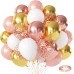 Rose Gold Confetti White Balloons Set, Include 50pcs Rose Metallic Balloons and White Rose Gold Confetti Latex Balloon with Rose Gold Ribbons for Birthday Party Wedding Bridal Shower Decorations Rose Gold Confetti White Balloons Set, Include 50pcs Rose Metallic Balloons and White Rose Gold Confetti Latex Balloon with Rose Gold Ribbons for Birthday Party Wedding Bridal Shower Decorations