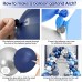 Blue White Silver Balloons Arch Kit, Navy Blue and White Balloons with Metallic Dark Light Blue Silver Conftti Balloons Garland for Graduation Birthday Party Bridal Shower Anniversary Decoration