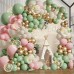 Sage Green Pink Balloon Arch Kit, Olive Green Light Pink Sand White Blush Metallic Gold Balloons with Gold Confetti Balloons for Girl Birthday Woodland Jungle Safari Decorations Sage Green Pink Balloon Arch Kit, Olive Green Light Pink Sand White Blush Metallic Gold Balloons with Gold Confetti Balloons for Girl Birthday Woodland Jungle Safari Decorations