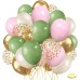 Sage Green Pink Balloons, 50pcs Olive Green Pastel Pink Sand White Metallic Gold Balloons Gold Confetti Balloons with White Ribbon for Wedding Bridal Shower Birthday Party Safari Decorations. Sage Green Pink Balloons, 50pcs Olive Green Pastel Pink Sand White Metallic Gold Balloons Gold Confetti Balloons with White Ribbon for Wedding Bridal Shower Birthday Party Safari Decorations.