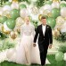 Sage Green White Gold Balloons, 50pcs Olive Green Gold Metallic Sand White Balloons with Gold Confetti Balloons for Wedding Bridal Shower Safari Birthday Party Decorations Sage Green White Gold Balloons, 50pcs Olive Green Gold Metallic Sand White Balloons with Gold Confetti Balloons for Wedding Bridal Shower Safari Birthday Party Decorations