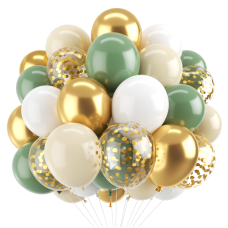 Sage Green White Gold Balloons, 50pcs Olive Green Gold Metallic Sand White Balloons with Gold Confetti Balloons for Wedding Bridal Shower Safari Birthday Party Decorations Sage Green White Gold Balloons, 50pcs Olive Green Gold Metallic Sand White Balloons with Gold Confetti Balloons for Wedding Bridal Shower Safari Birthday Party Decorations