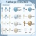 Dusty Blue Beige Gold Balloons Arch Kit, Double Stuffed Pastel Light Blue Pearl White Sand Chrome Gold Balloons for Elegant Weddings Birthdays Bridal Decoration