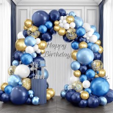Navy Blue and Gold Balloons Arch Kit, Blue and White Balloon Arch Kit with Metallic Dark Light Blue Gold Conftti Balloons Garland for Graduation Birthday Party DIY Decoration Navy Blue and Gold Balloons Arch Kit, Blue and White Balloon Arch Kit with Metallic Dark Light Blue Gold Conftti Balloons Garland for Graduation Birthday Party DIY Decoration