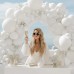 White Balloon Arch Kit, 133pcs Matte White Latex Balloons in 36in,18in,12in,10in,5in Different Sizes for Birthday Party Bridal Showers Wedding Decorations.