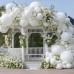 White Balloon Arch Kit, 133pcs Matte White Latex Balloons in 36in,18in,12in,10in,5in Different Sizes for Birthday Party Bridal Showers Wedding Decorations.