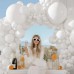 White Balloon Arch Kit, 133pcs Matte White Latex Balloons in 36in,18in,12in,10in,5in Different Sizes for Birthday Party Bridal Showers Wedding Decorations.