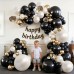 Black Gold Balloon Arch Kit, Double Stuffed 129 Pcs Black and Gold Balloons Garland with Chrome Gold Pearl White and Black Balloons for Wedding Birthday Company Event New Year's party Party Decoration Black Gold Balloon Arch Kit, Double Stuffed 129 Pcs Black and Gold Balloons Garland with Chrome Gold Pearl White and Black Balloons for Wedding Birthday Company Event New Year's party Party Decoration