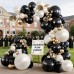 Black Gold Balloon Arch Kit, Double Stuffed 129 Pcs Black and Gold Balloons Garland with Chrome Gold Pearl White and Black Balloons for Wedding Birthday Company Event New Year's party Party Decoration Black Gold Balloon Arch Kit, Double Stuffed 129 Pcs Black and Gold Balloons Garland with Chrome Gold Pearl White and Black Balloons for Wedding Birthday Company Event New Year's party Party Decoration