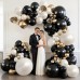 Black Gold Balloon Arch Kit, Double Stuffed 129 Pcs Black and Gold Balloons Garland with Chrome Gold Pearl White and Black Balloons for Wedding Birthday Company Event New Year's party Party Decoration Black Gold Balloon Arch Kit, Double Stuffed 129 Pcs Black and Gold Balloons Garland with Chrome Gold Pearl White and Black Balloons for Wedding Birthday Company Event New Year's party Party Decoration