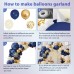 Blue and Gold Balloons Arch Kit, Navy Dark Blue Latex Balloon Arch Kit with Chrome Gold Sand White Balloons Garland and Gold Confetti Balloons for Wedding Birthday Bridal Shower Party Decoration