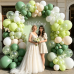 Blocesa Sage Green White Balloons Arch Kit Double Stuffed, Party Decor. | Olive/Sage Green Pearl Green White Beige Confetti Balloons. for Birthday Baby... Blocesa Sage Green White Balloons Arch Kit Double Stuffed, Party Decor. | Olive/Sage Green Pearl Green White Beige Confetti Balloons. for Birthday Baby...