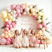 Pastel Pink Yellow Balloons Latex Arch Kit, Party Decoration. Pastel Pink Yellow Balloons Latex Arch Kit, Party Decoration.