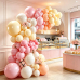 Pastel Pink Yellow Balloons Latex Arch Kit, Party Decoration. Pastel Pink Yellow Balloons Latex Arch Kit, Party Decoration.