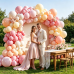 Pastel Pink Yellow Balloons Latex Arch Kit, Party Decoration. Pastel Pink Yellow Balloons Latex Arch Kit, Party Decoration.