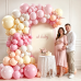 Pastel Pink Yellow Balloons Latex Arch Kit, Party Decoration. Pastel Pink Yellow Balloons Latex Arch Kit, Party Decoration.
