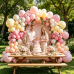 Pastel Pink Yellow Balloons Latex Arch Kit, Party Decoration. Pastel Pink Yellow Balloons Latex Arch Kit, Party Decoration.