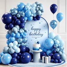 Blocesa Blue Balloons Arch Kit, Metallic Blue Latex for Party Decoration Blocesa Blue Balloons Arch Kit, Metallic Blue Latex for Party Decoration