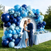 Blocesa Blue Balloons Arch Kit, Metallic Blue Latex for Party Decoration