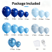 Blocesa Blue Balloons Arch Kit, Metallic Blue Latex for Party Decoration Blocesa Blue Balloons Arch Kit, Metallic Blue Latex for Party Decoration