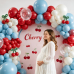 Blocesa Cherry Red White and Blue Balloons Arch Kit, Cherry Party Decor. Blocesa Cherry Red White and Blue Balloons Arch Kit, Cherry Party Decor.