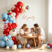 Blocesa Cherry Red White and Blue Balloons Arch Kit, Cherry Party Decor. Blocesa Cherry Red White and Blue Balloons Arch Kit, Cherry Party Decor.