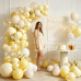 Yellow and White Balloons Arch Kit Double Stuffed,Party Decor. | Light Pastel Pearl Yellow White Sand Confetti Balloons Latex, for Baby Shower Birthday Wedding Lemon Summer Decoration.