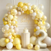 Yellow and White Balloons Arch Kit Double Stuffed,Party Decor. | Light Pastel Pearl Yellow White Sand Confetti Balloons Latex, for Baby Shower Birthday Wedding Lemon Summer Decoration.