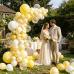 Yellow and White Balloons Arch Kit Double Stuffed,Party Decor. | Light Pastel Pearl Yellow White Sand Confetti Balloons Latex, for Baby Shower Birthday Wedding Lemon Summer Decoration.